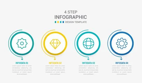 Four Step Infographic element design Vector template for presentation. proc.. Stock Illustration