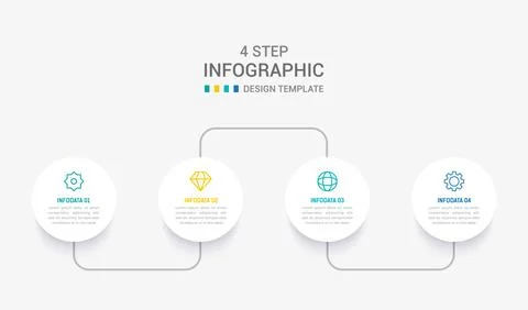 Four Step Infographic element design Vector template for presentation. proc.. Illustrazione stock