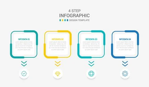 Four Step Infographic element design Vector template for presentation. proc.. Stock Illustration