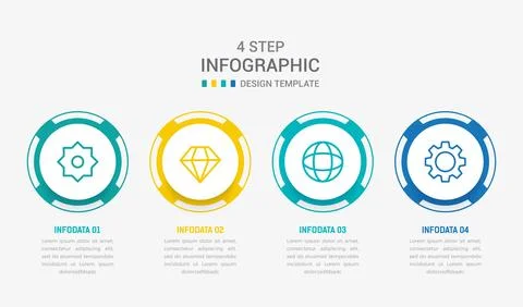 Four Step Infographic element design Vector template for presentation. proc.. Stock Illustration