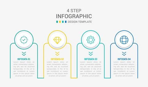 Four Step Infographic element design Vector template for presentation. proc.. Stock Illustration