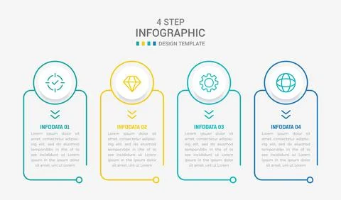 Four Step Infographic element design Vector template for presentation. proc.. Stock Illustration