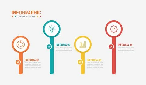 Four Step Infographic element design Vector template for presentation. proc.. Stock Illustration