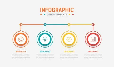 Four Step Infographic element design Vector template for presentation. proc.. Illustrazione stock