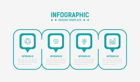 Four Step Infographic element design Vector template for presentation. proc.. Stock Illustration