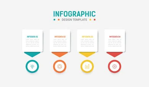 Four Step Infographic element design Vector template for presentation. proc.. Stock Illustration
