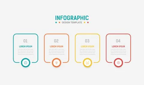 Four Step Infographic element design Vector template for presentation. proc.. Stock Illustration