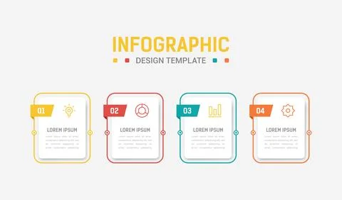 Four Step Infographic element design Vector template for presentation. proc.. Stock Illustration