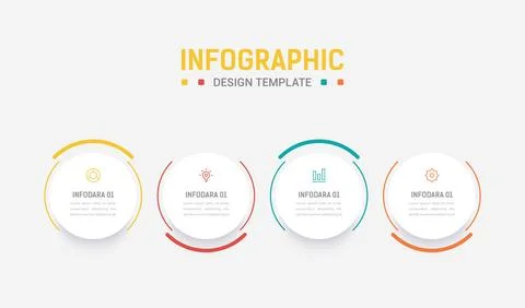 Four Step Infographic element design Vector template for presentation. proc.. Stock Illustration