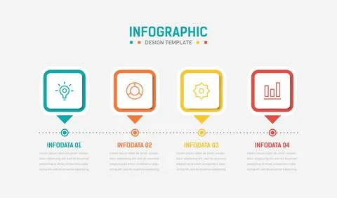 Four Step Infographic element design Vector template for presentation. proc.. Stock Illustration