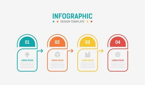 Four Step Infographic element design Vector template for presentation. proc.. Stock Illustration