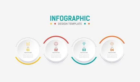 Four Step Infographic element design Vector template for presentation. proc.. Stock Illustration