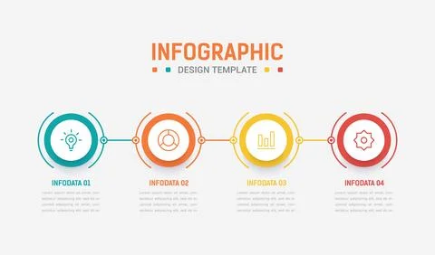 Four Step Infographic element design Vector template for presentation. proc.. Illustrazione stock