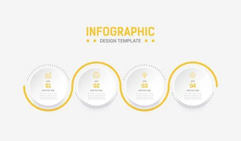 Four Step Infographic element design Vector template for presentation. proc.. Stock Illustration
