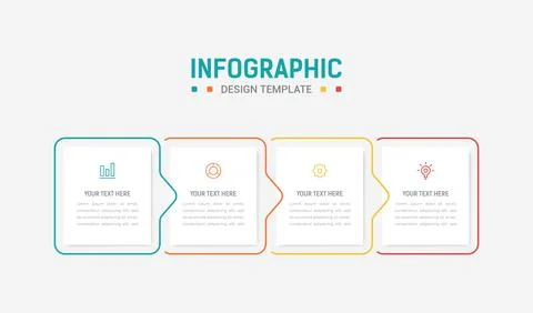 Four Step Infographic element design Vector template for presentation. proc.. Stock Illustration