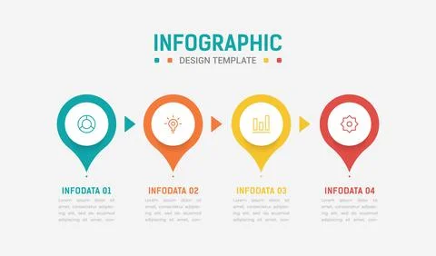 Four Step Infographic element design Vector template for presentation. proc.. Stock Illustration