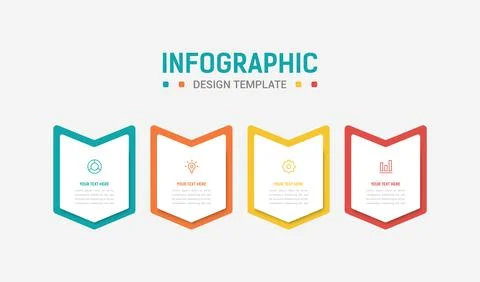 Four Step Infographic element design Vector template for presentation. proc.. Stock Illustration