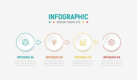 Four Step Infographic element design Vector template for presentation. proc.. Stock Illustration