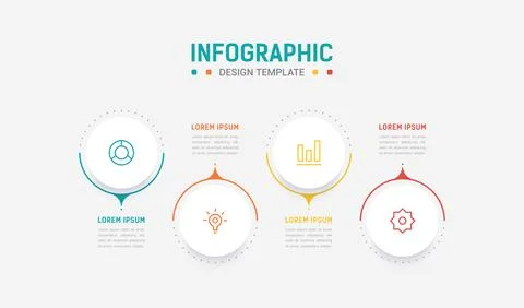 Four Step Infographic element design Vector template for presentation. proc.. Stock Illustration