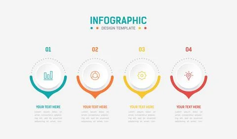 Four Step Infographic element design Vector template for presentation. proc.. Stock Illustration