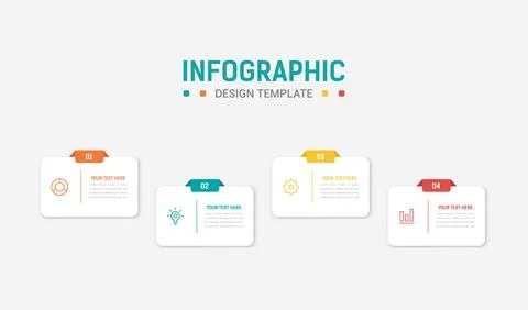 Four Step Infographic element design Vector template for presentation. proc.. Illustrazione stock