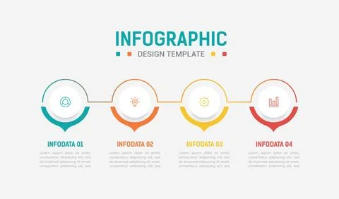 Four Step Infographic element design Vector template for presentation. proc.. Stock Illustration