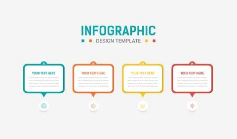 Four Step Infographic element design Vector template for presentation. proc.. Stock Illustration