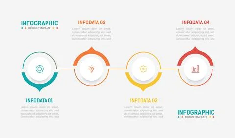 Four Step Infographic element design Vector template for presentation. proc.. Stock Illustration