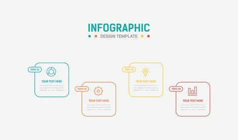 Four Step Infographic element design Vector template for presentation. Busi.. Stock Illustration