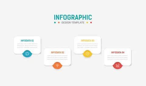 Four Step Infographic element design Vector template for presentation. Busi.. Illustrazione stock