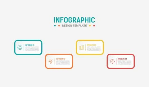 Four Step Infographic element design Vector template for presentation. Busi.. Stock Illustration