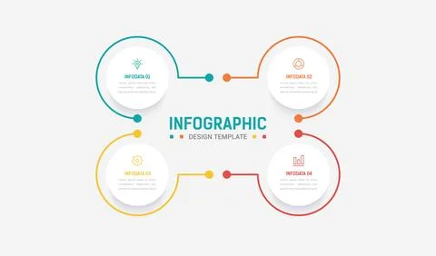 Four Step Infographic element design Vector template for presentation. Busi.. Stock Illustration