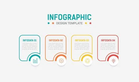Four Step Infographic element design Vector template for presentation. Busi.. Stock Illustration