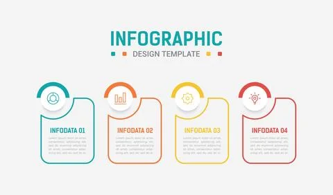 Four Step Infographic element design Vector template for presentation. Busi.. Stock Illustration