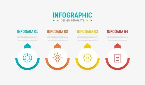 Four Step Infographic element design Vector template for presentation. proc.. Stock Illustration