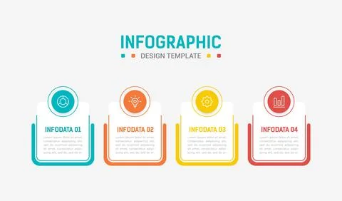 Four Step Infographic element design Vector template for presentation. proc.. Stock Illustration