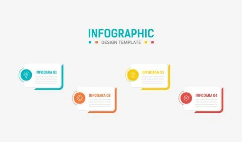 Four Step Infographic element design Vector template for presentation. proc.. Stock Illustration