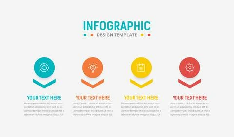 Four Step Infographic element design Vector template for presentation. proc.. Stock Illustration