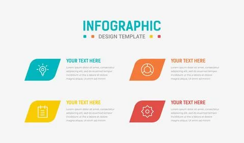 Four Step Infographic element design Vector template for presentation. proc.. Stock Illustration