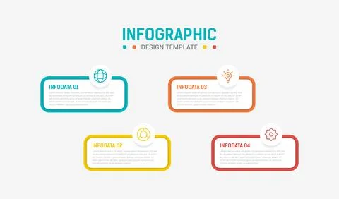 Four Step Infographic element design Vector template for presentation. proc.. Stock Illustration
