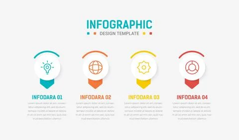 Four Step Infographic element design Vector template for presentation. proc.. Stock Illustration