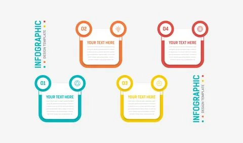 Four Step Infographic element design Vector template for presentation. proc.. Stock Illustration
