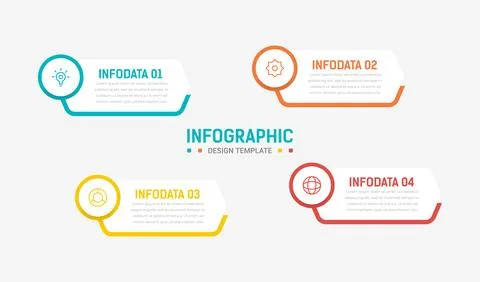 Four Step Infographic element design Vector template for presentation. proc.. Stock Illustration