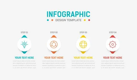 Four Step Infographic element design Vector template for presentation. proc.. Stock Illustration