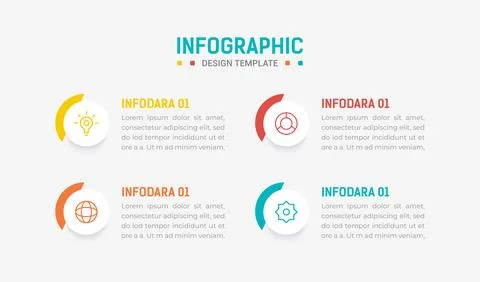Four Step Infographic element design Vector template for presentation. proc.. Stock Illustration
