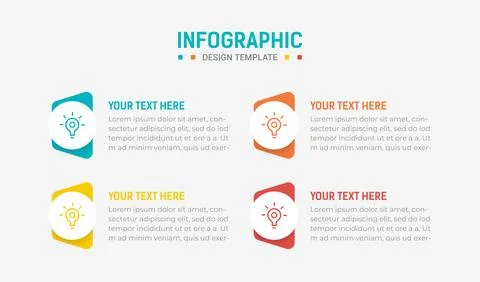 Four Step Infographic element design Vector template for presentation. proc.. Stock Illustration