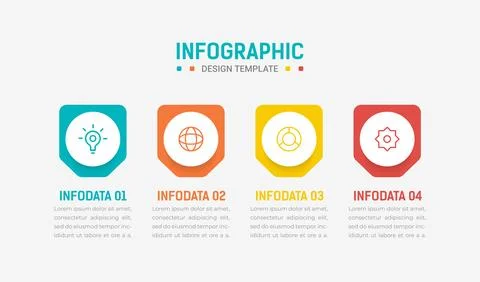 Four Step Infographic element design Vector template for presentation. proc.. Stock Illustration