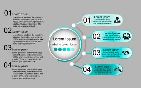 Four-step infographic with text on the left Stock Illustration