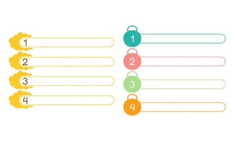 Four Step Numbered List Infographic Template Stock Illustration