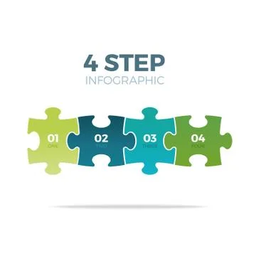 Four step puzzle infographic Stock Illustration